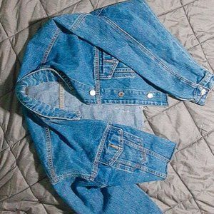 Oversized Cropped Denim Jacket (SMALL)